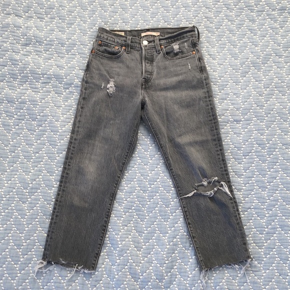 Levi’s Wedgie Fit High Rise Straight Jeans Cabo Smoke Grey - Picture 4 of 8